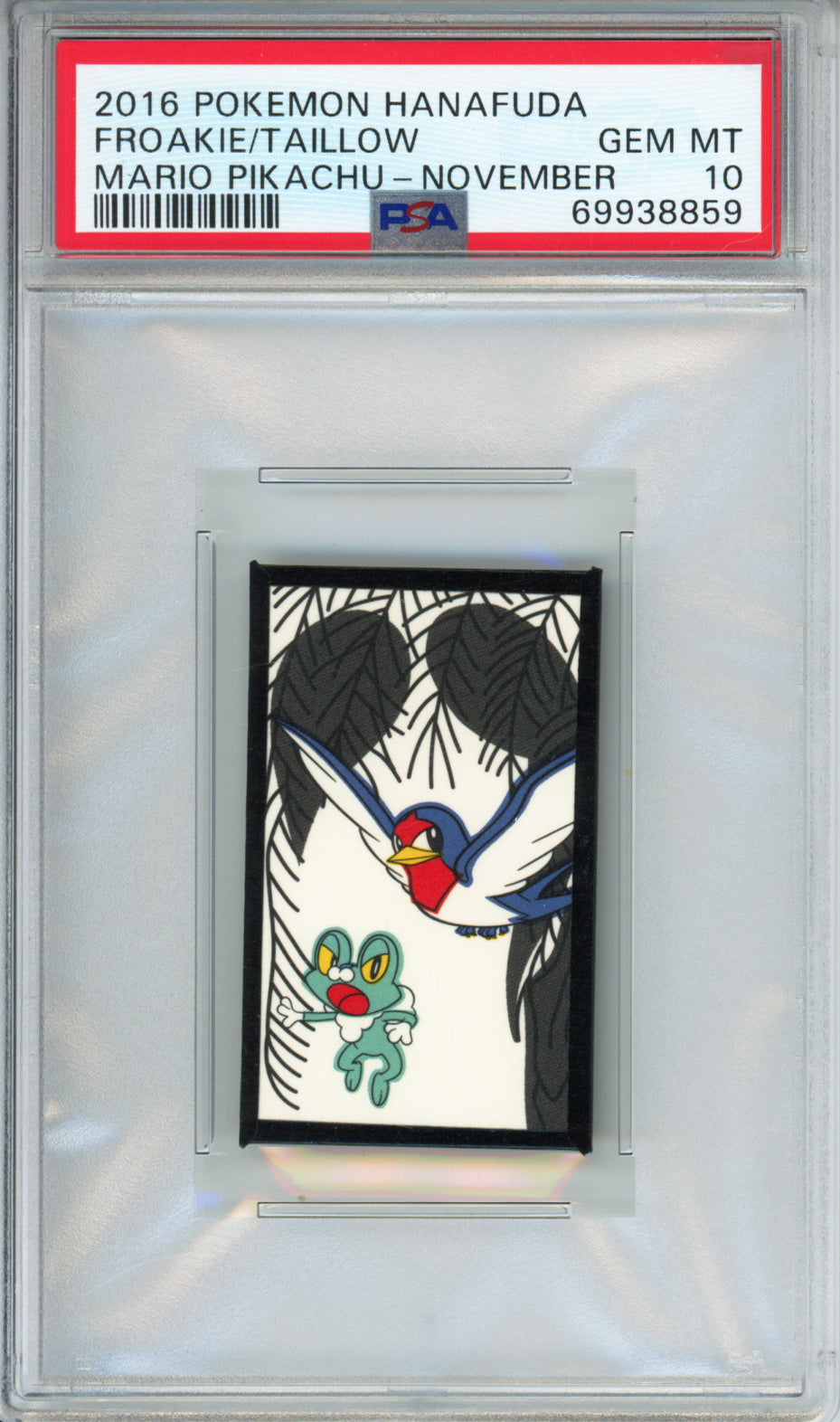 Froakie/Taillow - 2016 Pokemon Hanafuda - Mario Pikachu - November - PSA10