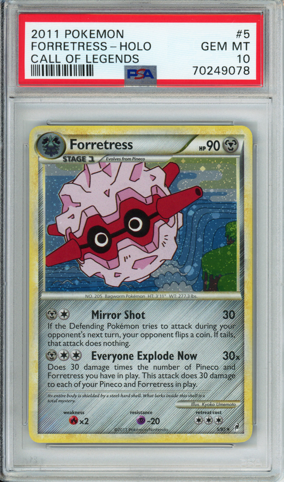 Forretress (Holo) - 2011 Call of Legends - #5/95 - PSA10