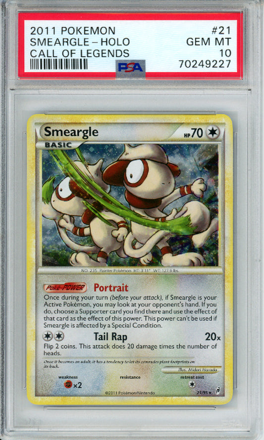 Smeargle (Holo) - 2011 Call of Legends - #21/95 - PSA10