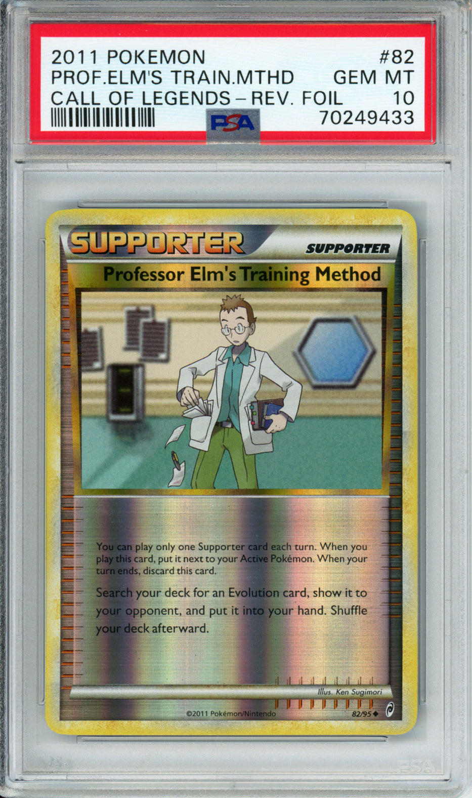 Professor Elm's Training Method (Reverse Foil) - 2011 Call of Legends - #82/95 - PSA10