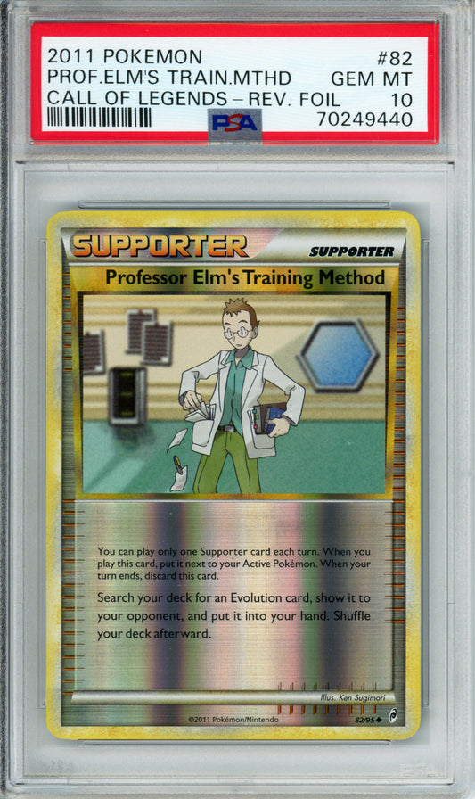 Professor Elm's Training Method (Reverse Foil) - 2011 Call of Legends - #82/95 - PSA10