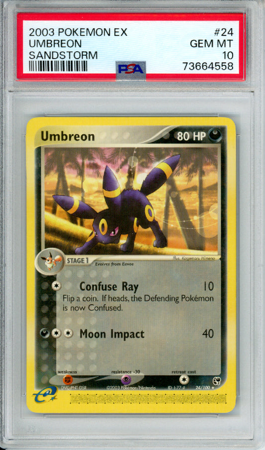 Umbreon - 2003 EX Sandstorm - #24/100 - PSA10
