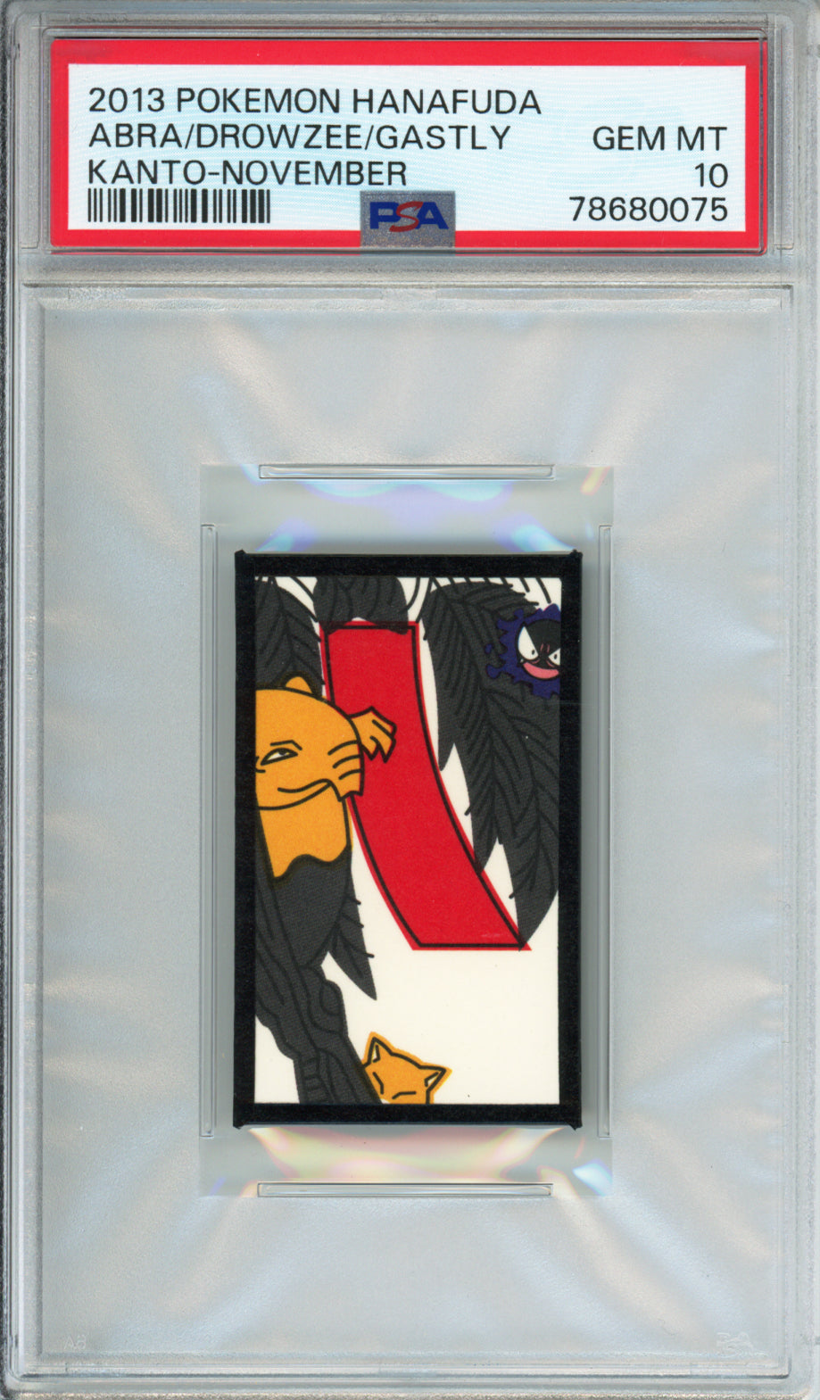 Abra/Drowzee/Gastly - 2013 Pokemon Hanafuda - Kanto-November - PSA10