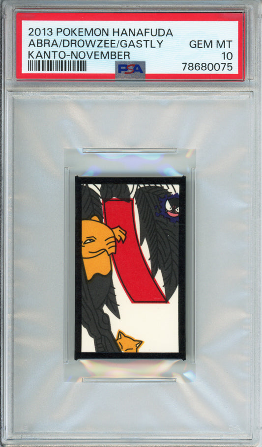 Abra/Drowzee/Gastly - 2013 Pokemon Hanafuda - Kanto-November - PSA10