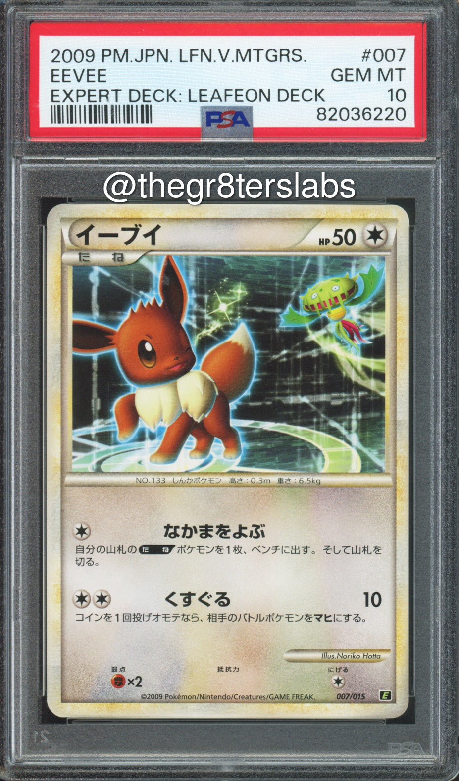 Eevee - 2009 Pokemon Leafeon vs Metagross - Expert Deck: Leafeon Deck - Japanese - #007 - PSA10 - front
