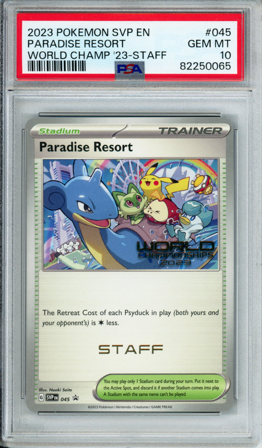 Paradise Resort (Staff) - 2023 Scarlet & Violet Promo - World Championships 2023 - #045 - PSA10