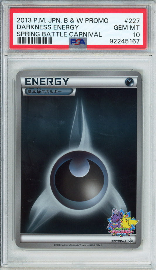 Darkness Energy - 2013 Japanese Promo - Spring Battle Carnival - #227/BW-P - PSA10