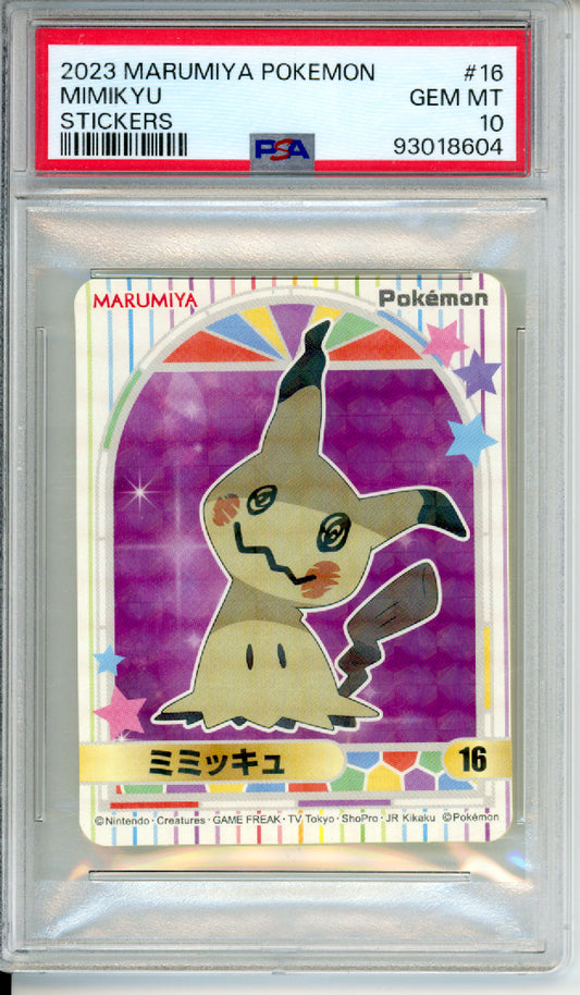 Mimikyu - 2023 Marumiya Pokemon - Stickers - #16 - PSA10