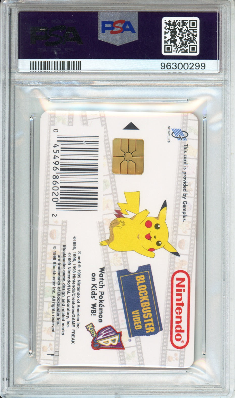 Pokemon Jigglypuff Gemplus Nintendo Snap Smart Cards Blockbuster Video PSA 10 - back