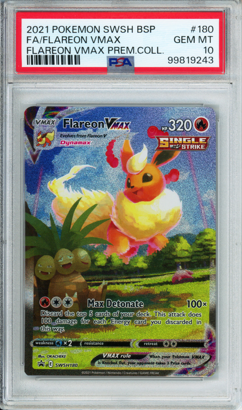 Flareon VMAX (Full Art) - 2021 Black Star Promo - Flareon VMAX Premium Collection - #SWSH180 - PSA10