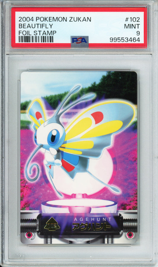 Beautifly (Foil Stamp) - 2004 Pokemon Zukan - #102 - PSA9
