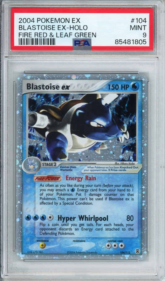 Blastoise ex (Holo) - 2004 Fire Red & Leaf Green - #104/112 - PSA9 - POP 336