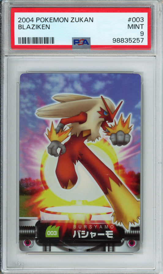 Blaziken - 2004 Pokemon Zukan - Japanese - #003 - PSA9