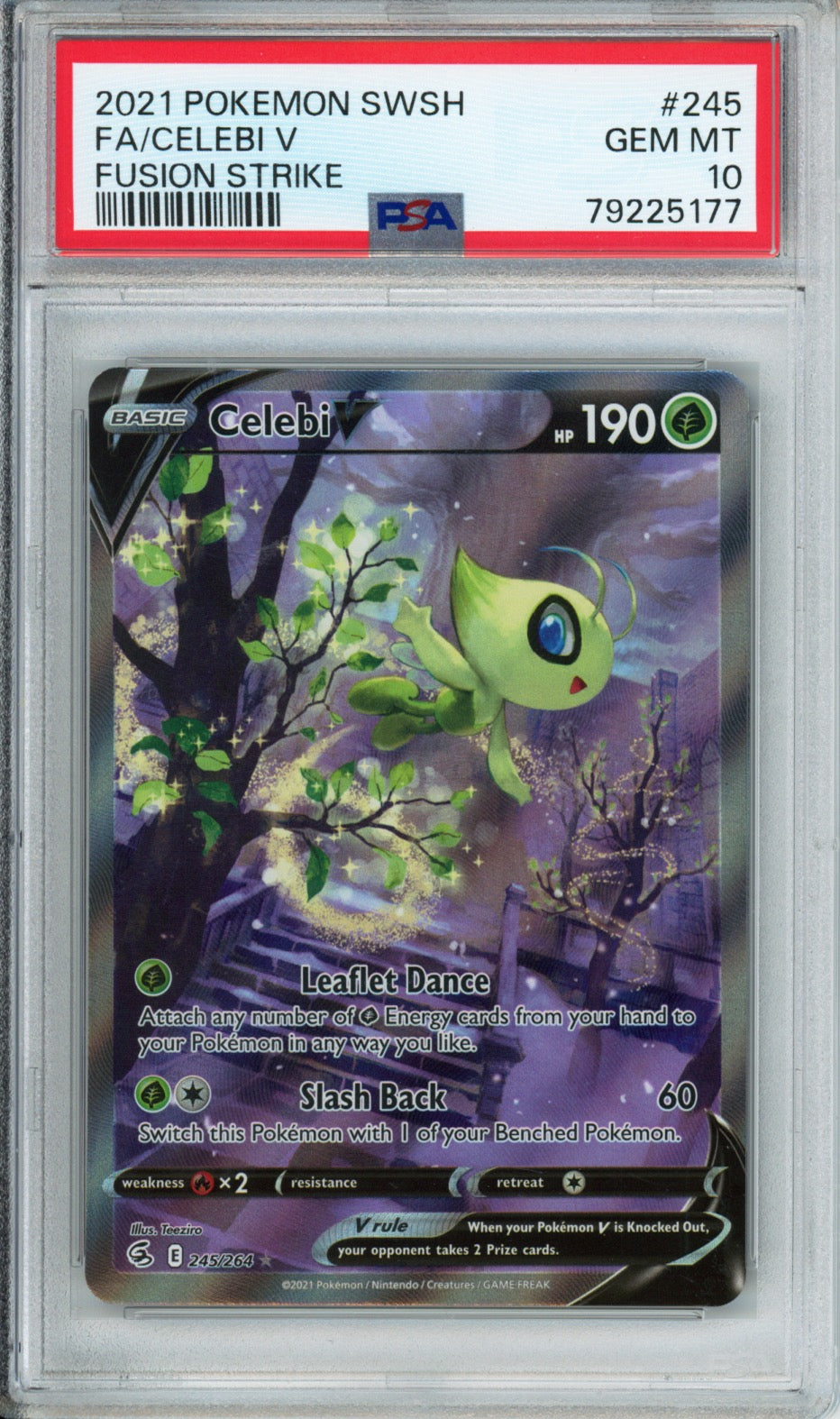 Celebi V (Full Art) - 2021 Fusion Strike - #245/264 - PSA10 - POP 4,229