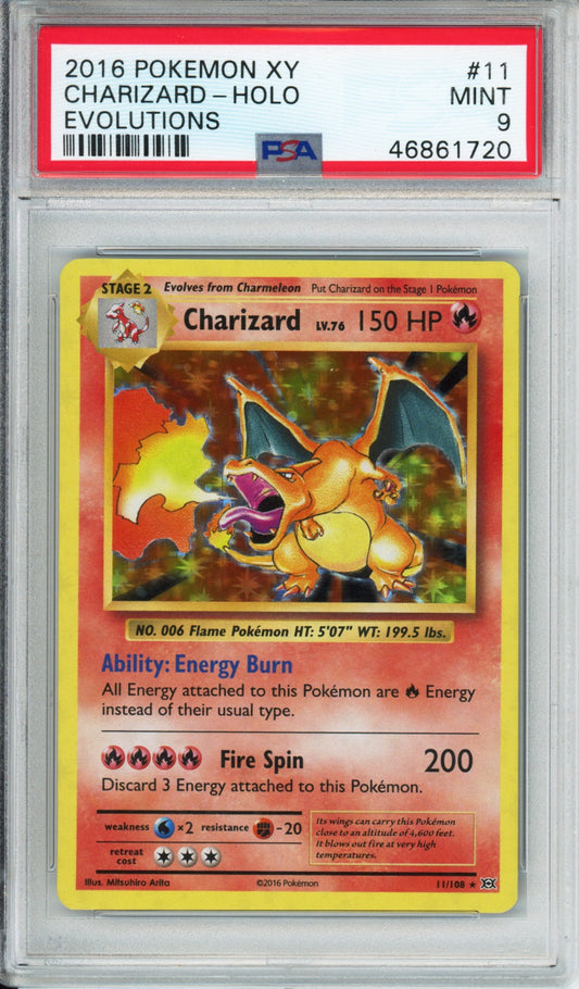 Charizard (Holo) - 2016 XY Evolutions - #11/108 - PSA9