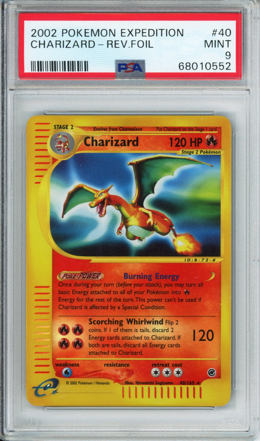 Charizard (Reverse Foil) - 2002 Expedition - #40/165 - PSA9 - POP 211