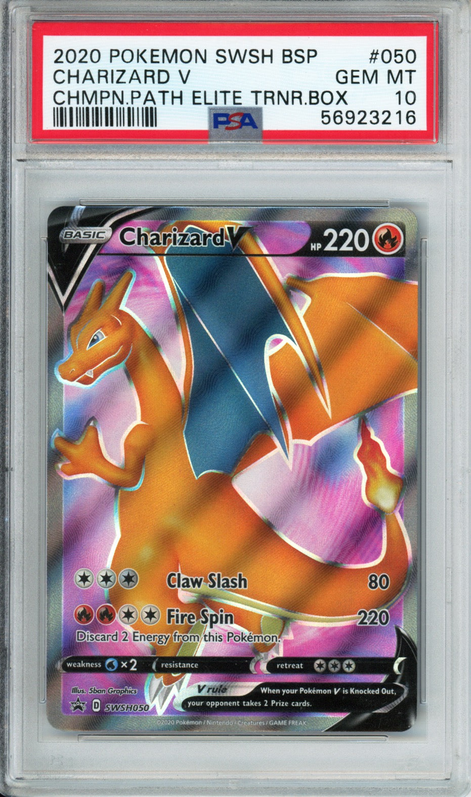 Charizard V - 2020 Black Star Promo - Champions Path Elite Trainer Box - #SWSH050 - PSA10