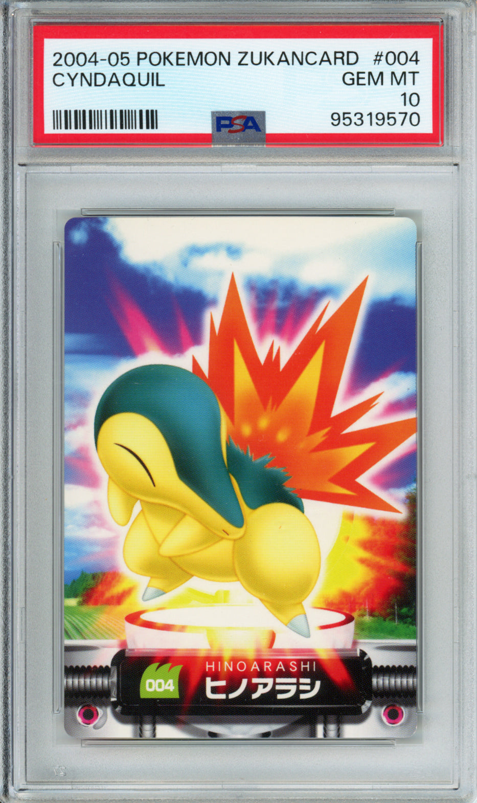 Cyndaquil - 2004-05 Pokemon Zukancard - #004 - PSA10