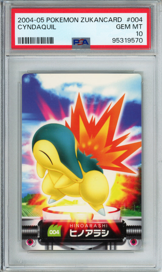 Cyndaquil - 2004-05 Pokemon Zukancard - #004 - PSA10