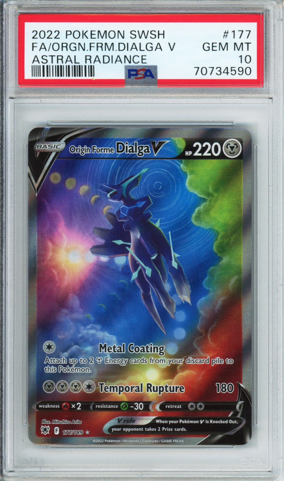 Origin Forme Dialga V (Full Art) - 2022 Astral Radiance - #177/189 - PSA10