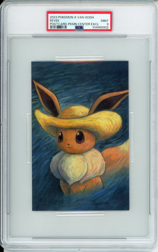 Eevee - 2023 Pokemon Post Card - Pokemon x Van Gogh - Pokemon Center Exclusive - PSA9