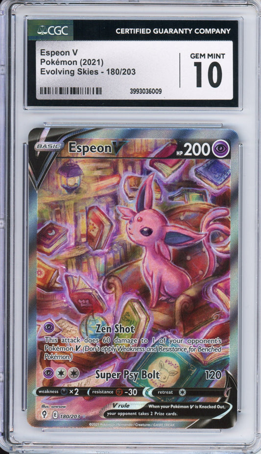 Espeon V (Full Art) - 2021 Evolving Skies - #180/203 - CGC10