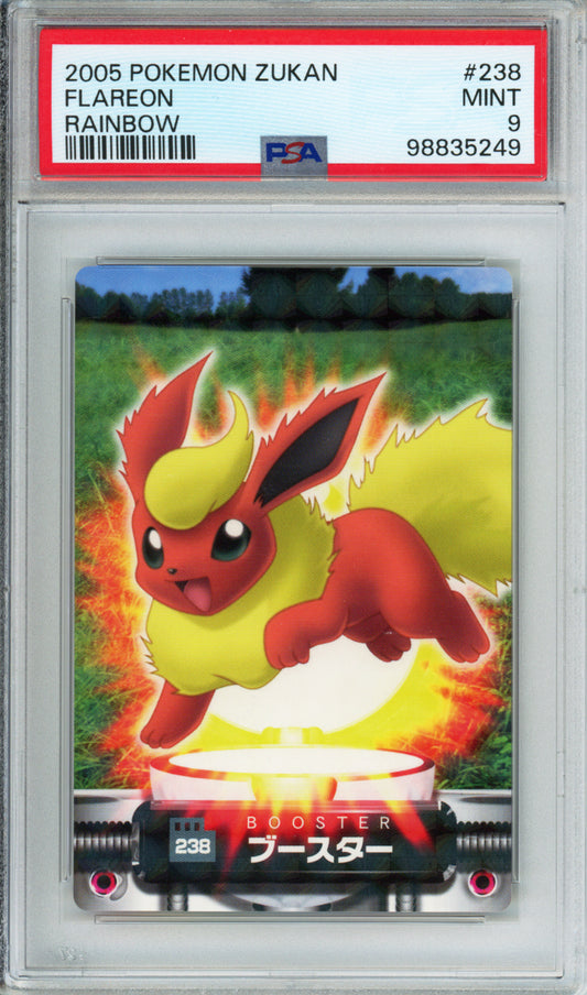 Flareon - 2005 Pokemon Zukan - Rainbow - Japanese - #238 - PSA9