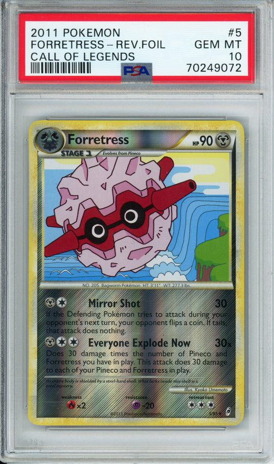 Forretress (Reverse Foil) - 2011 Call of Legends - #5/95 - PSA10