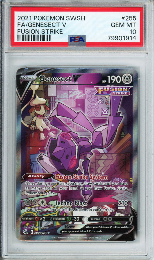 Genesect V (Full Art) - 2021 Fusion Strike - #255/264 - PSA10