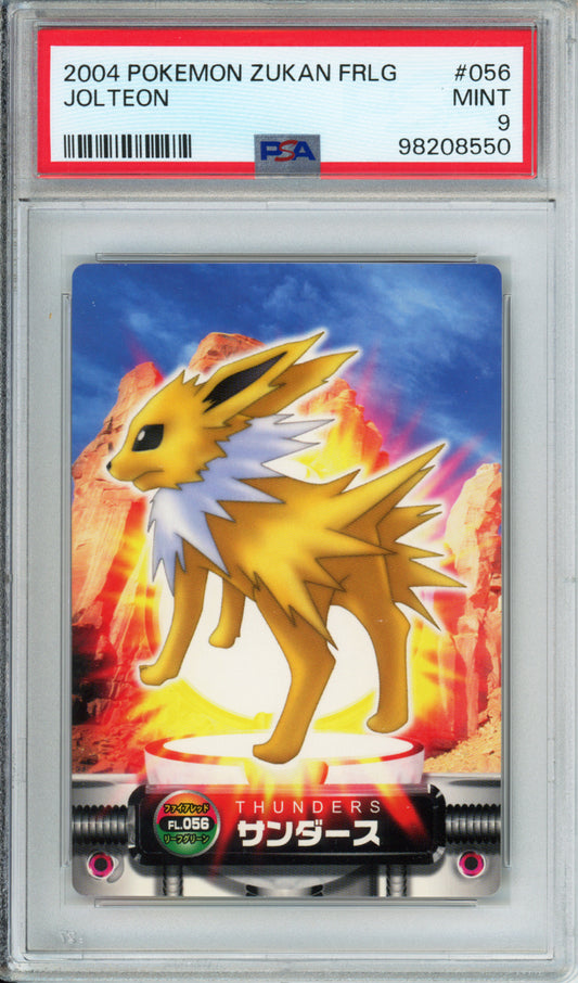 Jolteon - 2004 Zukan Card - Fire Red, Leaf Green - #056 - PSA9