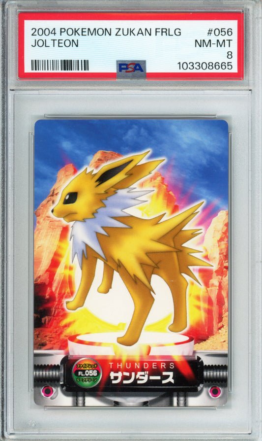 Jolteon - 2004 Zukan Card - Fire Red, Leaf Green - #056 - PSA8