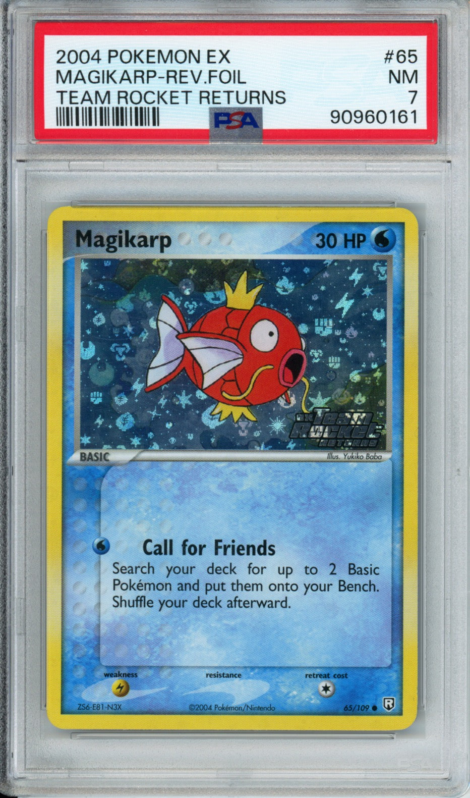 Magikarp (Reverse Foil) - 2004 Team Rocket Returns - #65/109 - PSA7