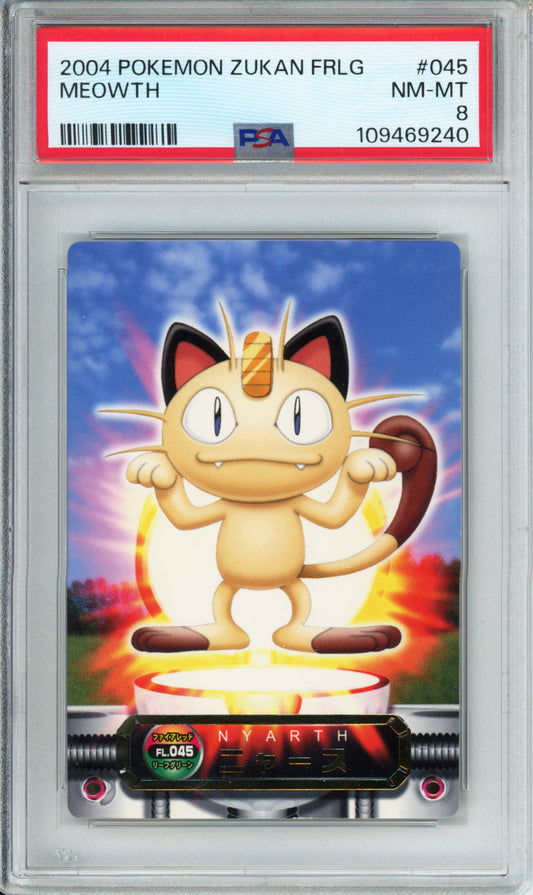 Meowth - 2004 Pokemon Zukan - Fire Red, Leaf Green - Japanese - #045 - PSA8