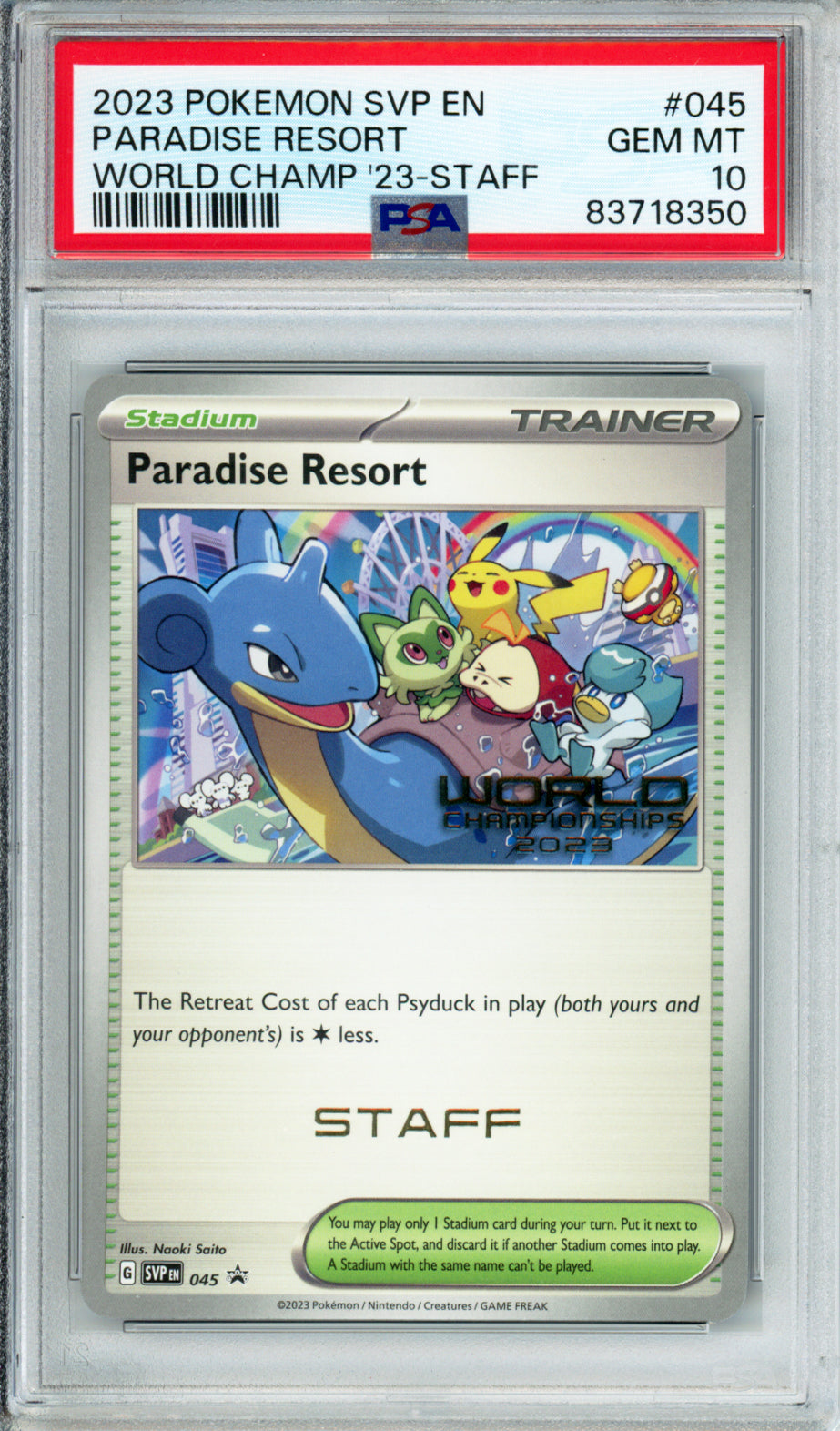 Paradise Resort (Staff) - 2023 Scarlet & Violet Promo - World Championships 2023 - #045 - PSA10