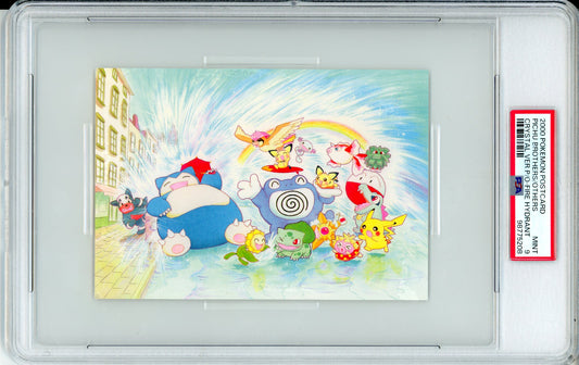 Pichu Brothers & Others - 2000 Pokemon Postcard - Crystal Ver P/O - Fire Hydrant - Japanese - PSA9