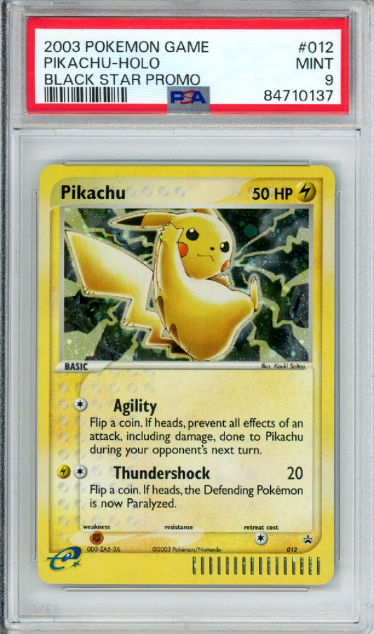 Pikachu (Holo) - 2003 Black Star Promo - #012 - PSA9 - POP 716