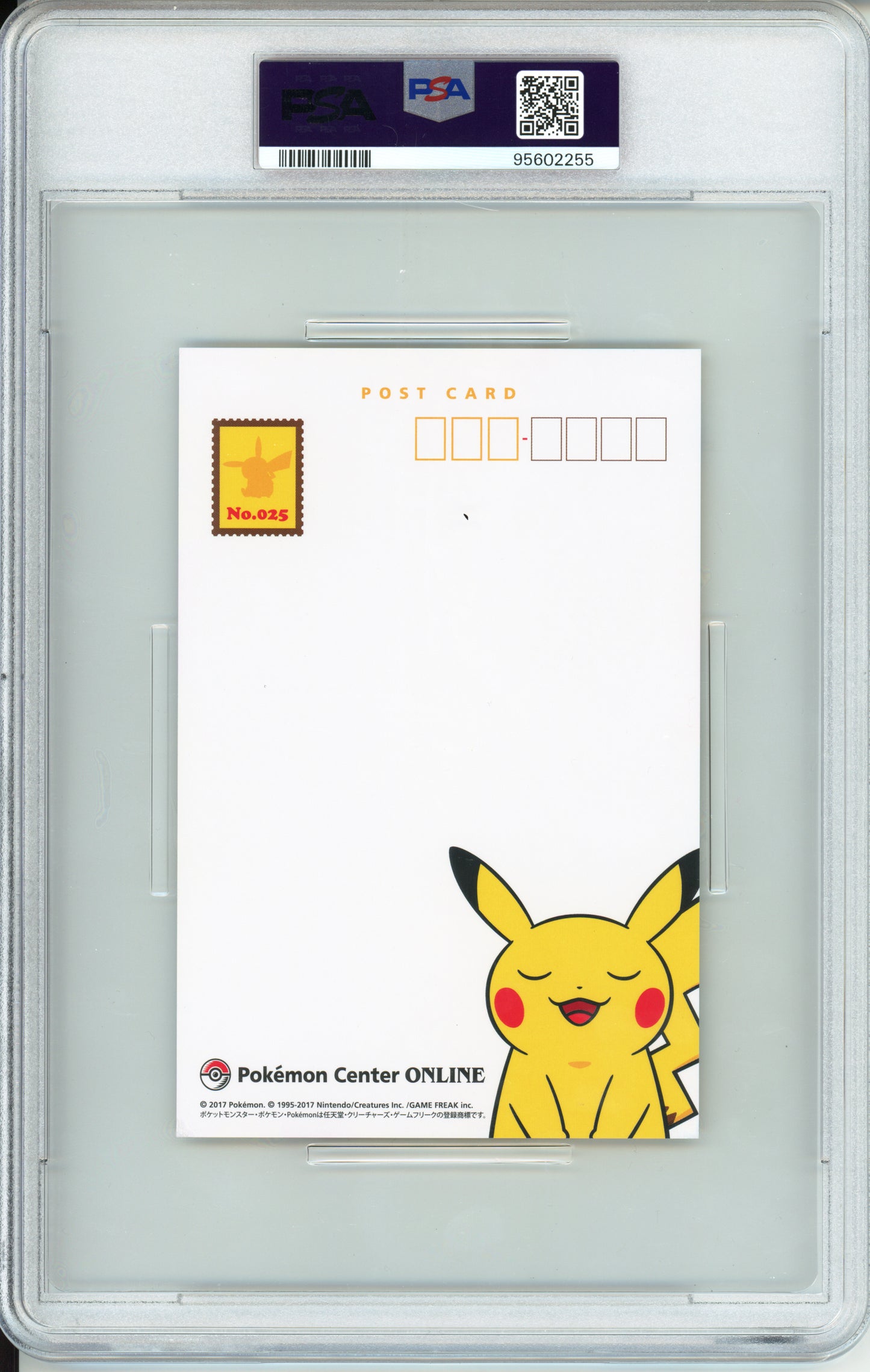 Pikachu & Friends - 2017 Pokemon Center Online Postcard - August - PSA10