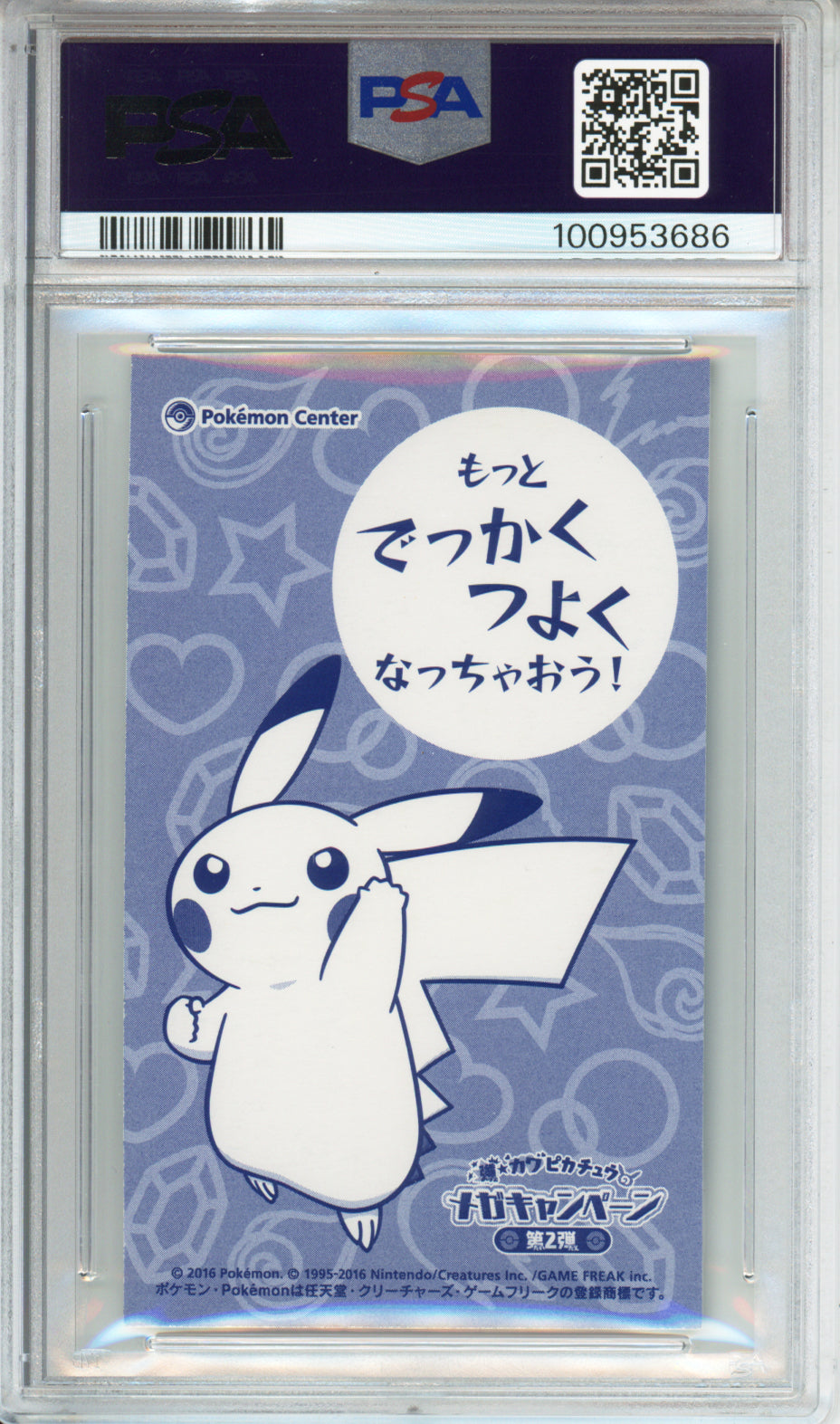 Poncho-Wearing Pikachu (Charizard X) - 2016 Japanese Promo - MC Business Card - PSA8