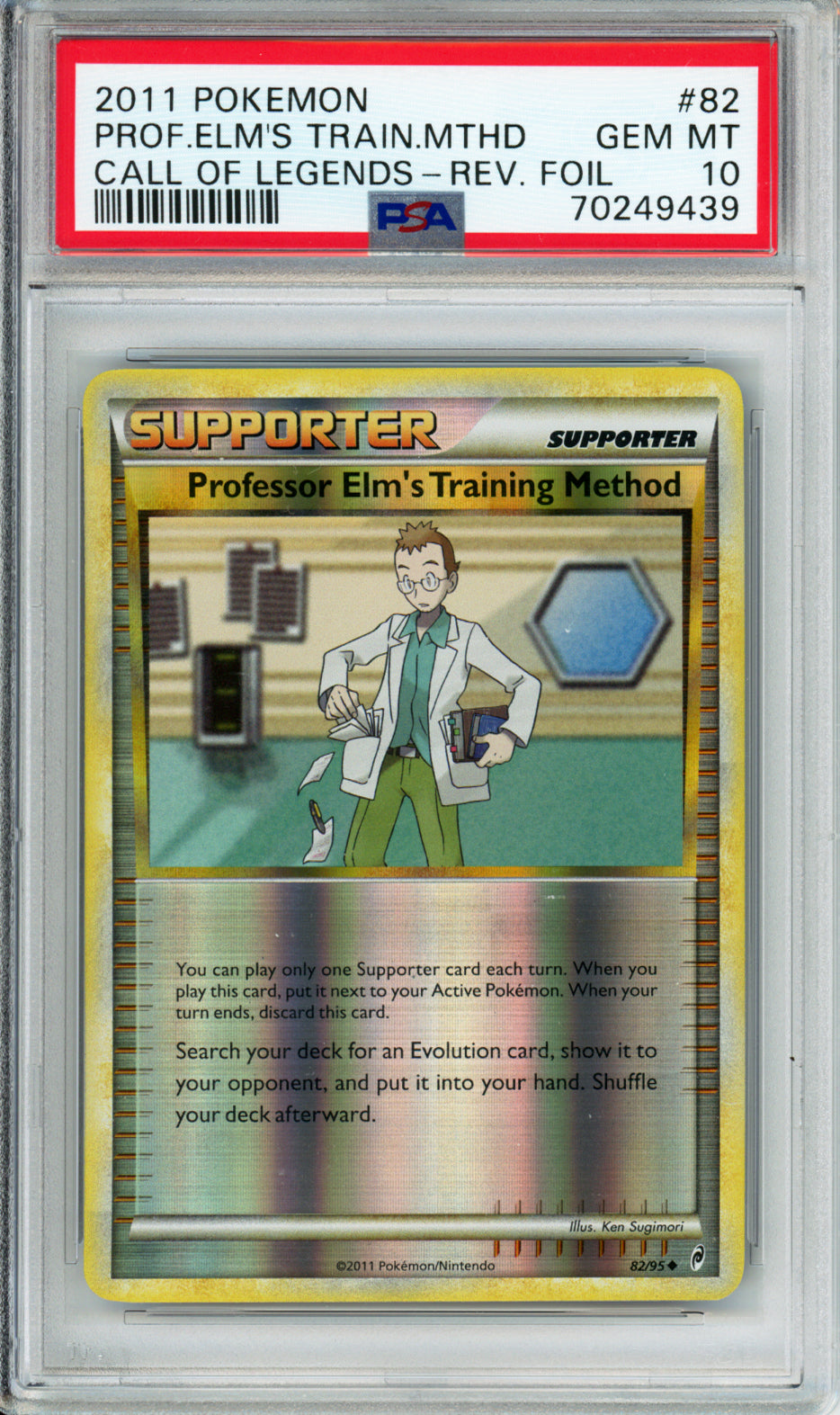 Professor Elm's Training Method (Reverse Foil) - 2011 Call of Legends - #82/95 - PSA10