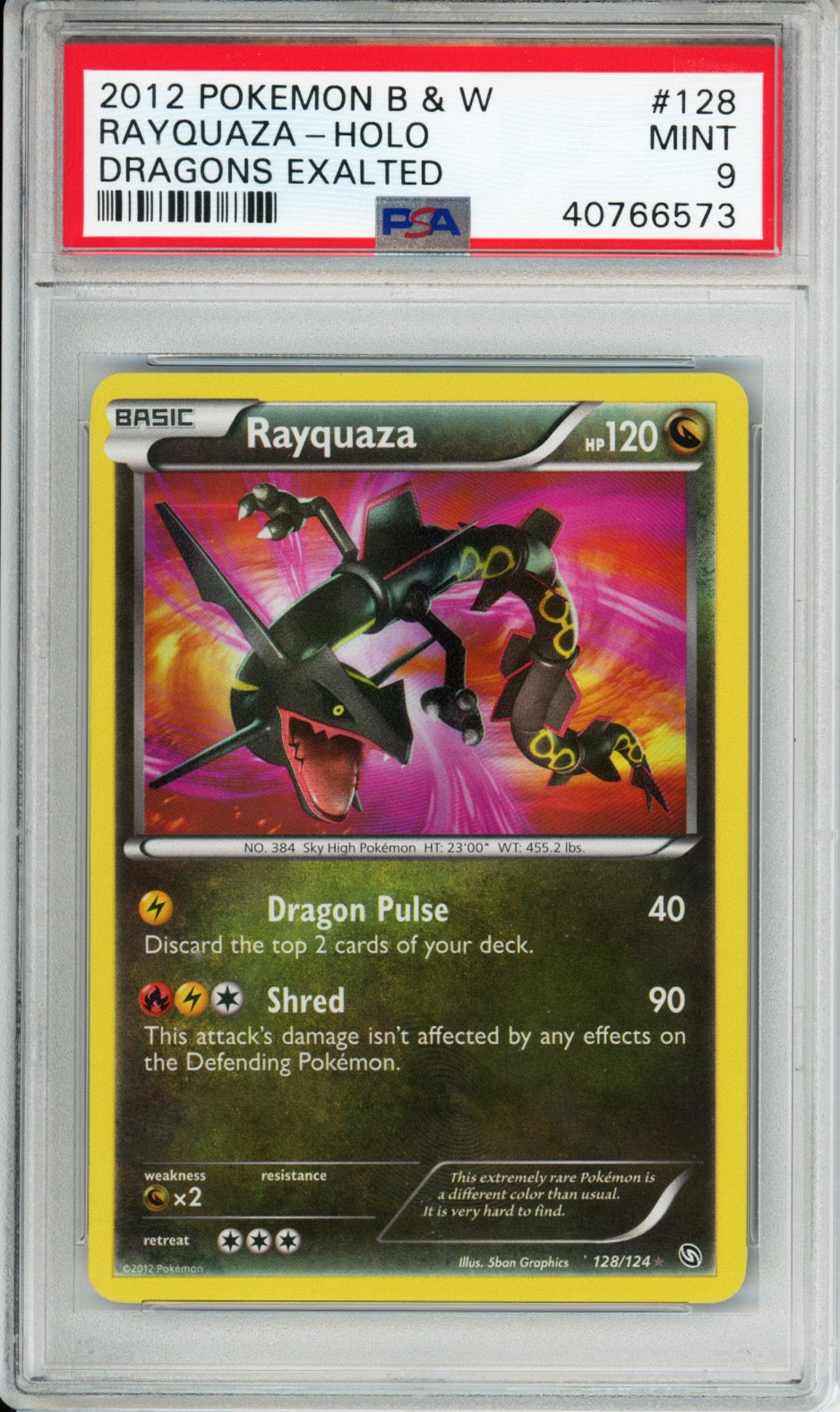 Rayquaza (Holo) - 2012 Dragons Exalted - #128/124 - PSA9 - POP 299