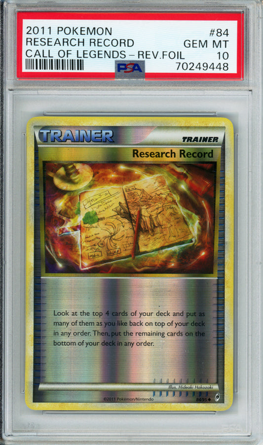 Research Record (Reverse Foil) - 2011 Call of Legends - #84/95 - PSA10