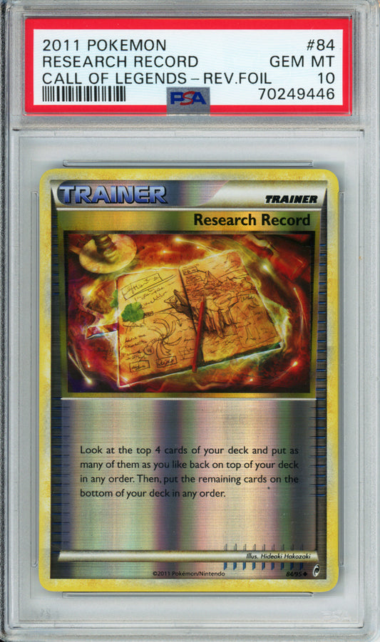 Research Record (Reverse Foil) - 2011 Call of Legends - #84/95 - PSA10