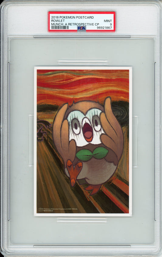Rowlet - 2018 Pokemon Postcard - Munch: A Retrospective Campaign - PSA9