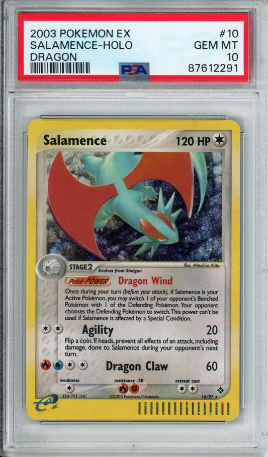 Salamence (Holo) - 2003 EX Dragon - #10/97 - PSA10