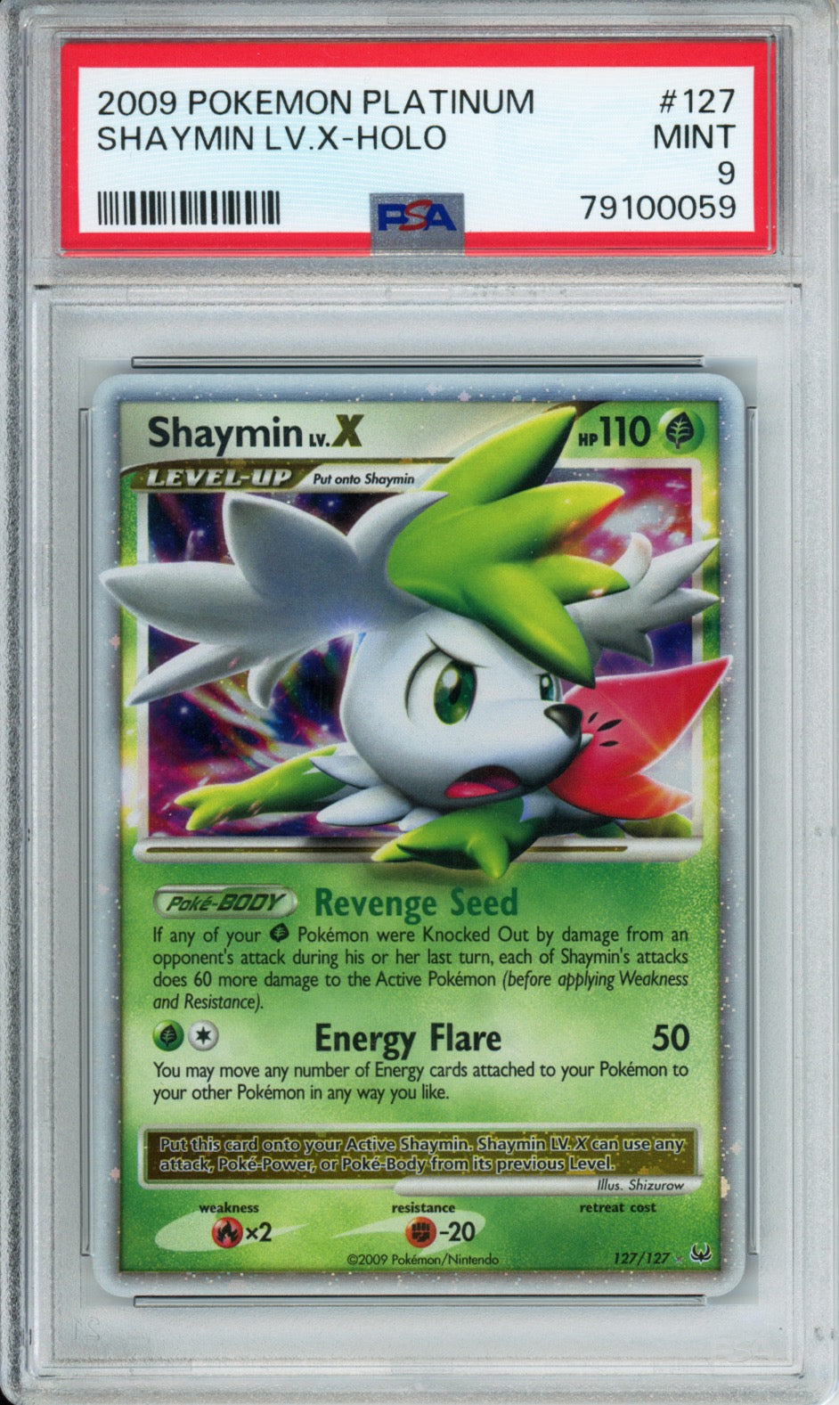 Shaymin LV. X (Holo) - 2009 Platinum - #127/127 - PSA9