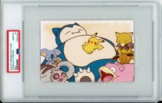 Snorlax & Friends - 2021 Pokemon Center Online Postcard - May - PSA10