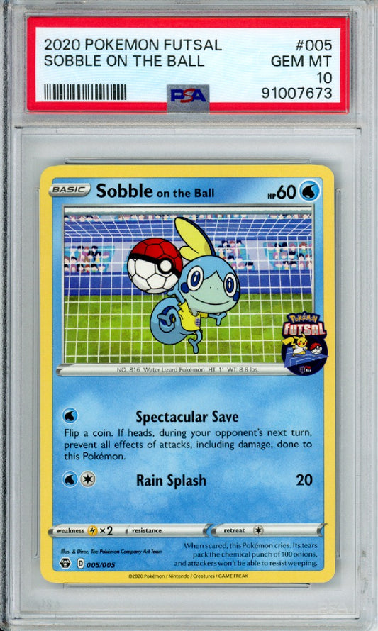 Sobble on the Ball - 2020 Pokemon Promo - Futsal - #005/005 - PSA10