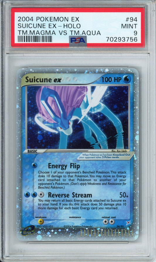 Suicune ex (Holo) - 2004 Team Magma vs. Team Aqua - #94/95 - PSA9