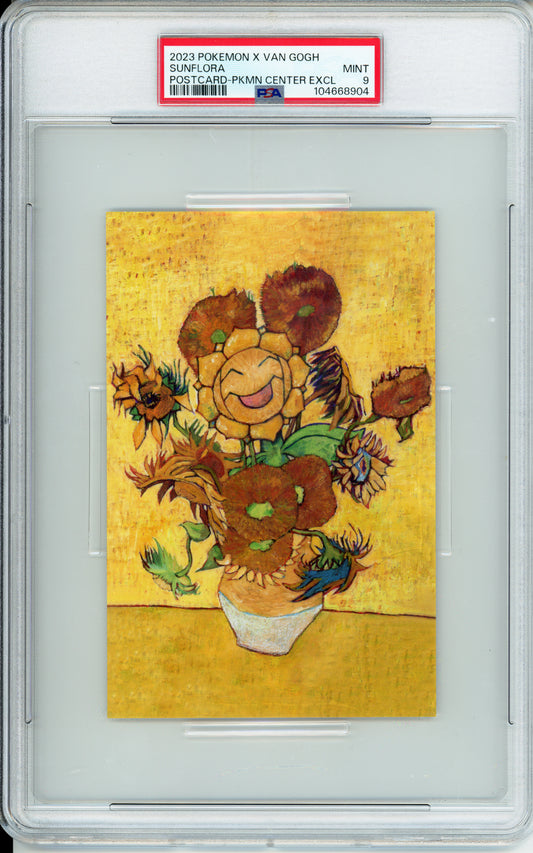 Sunflora - 2023 Pokemon Post Card - Pokemon x Van Gogh - Pokemon Center Exclusive - PSA9