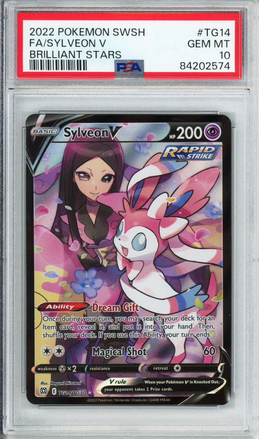 Sylveon V (Full Art) - 2022 Brilliant Stars - #TG14/TG30 - PSA10